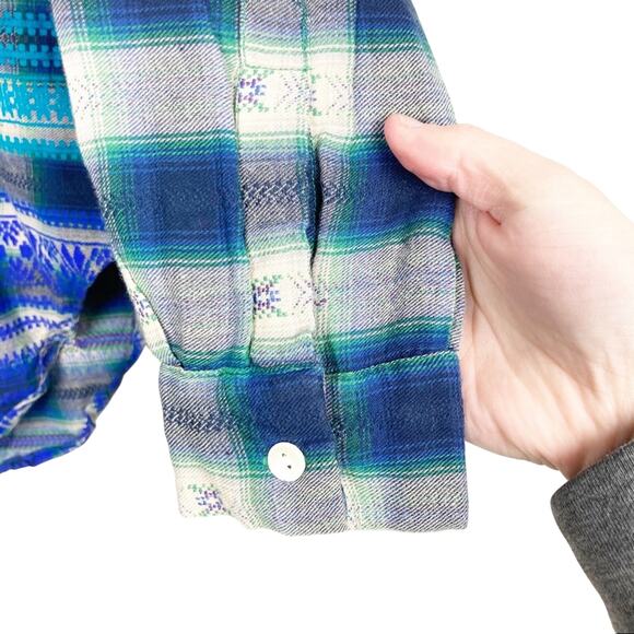 Roberta roller rabbit plaid ombré flannel blue - Picture 6 of 7